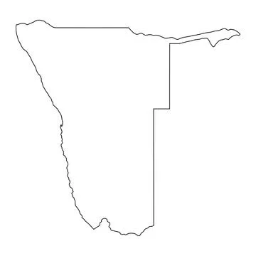 Highly detailed Namibia map with borders isolated on background Stock Illustration