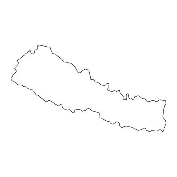 Highly detailed Nepal map with borders isolated on background Stock-Illustration