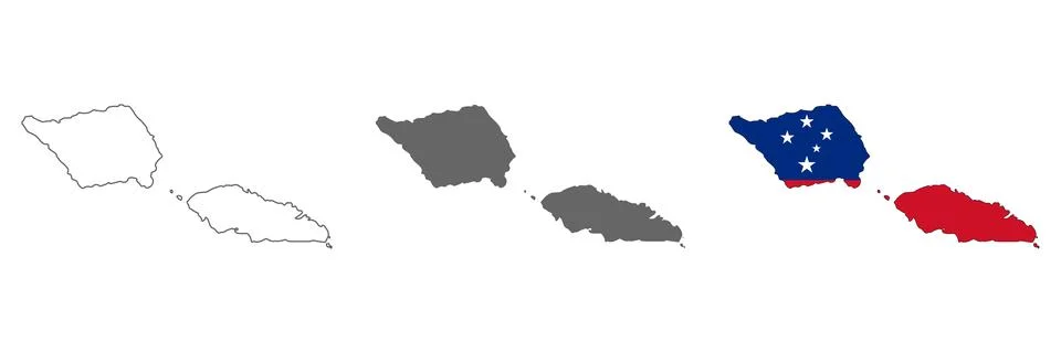 Highly detailed Samoa map with borders isolated on background Stock-Illustration