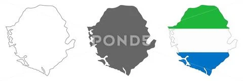 Highly detailed Sierra Leone map with borders isolated on background ...