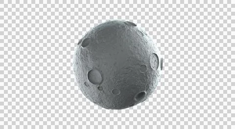 Highly detailed stylized moon with craters over a white background Stock Illustration