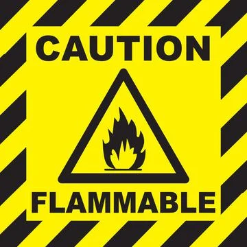 Highly Flammable sign vector | warning sign flammable Stock Illustration