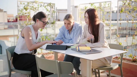 A highly productive and successful meeting among young professionals and Vídeo Stock 285697706