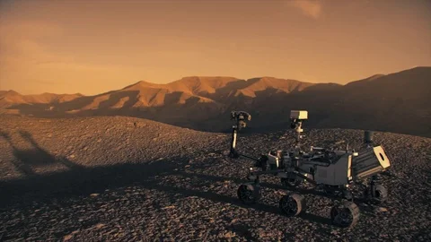 Highly realistic animation of the NASA Mars Discovery Rover. Stock Footage