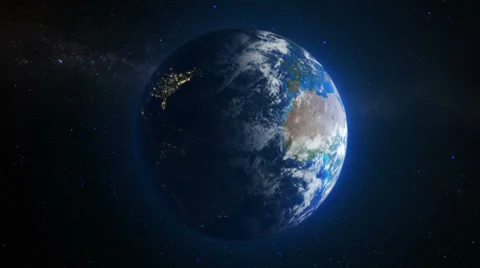 Highly realistic spinning Earth. Loopable. Centered Stock Footage