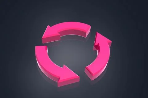Highly rendering arrows around circles in color background Stock Illustration