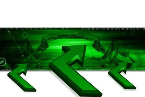 Highly rendering arrows in digital color background Stock Illustration
