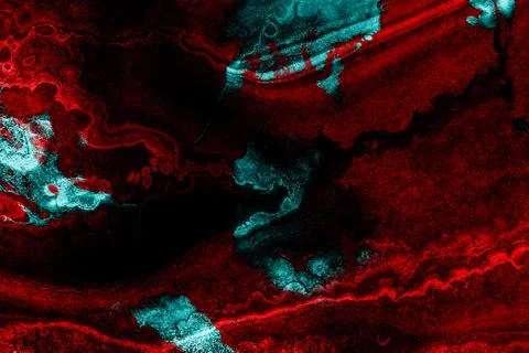 Highly saturated abstract texture with chaotic organic shapes in red Stock Photos