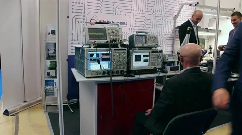 Highly skilled work on the latest sample measurement technology Stock Footage 55584741