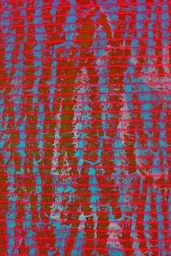 Highly stylized abstract texture of red and cyan horizontal grid lines Stock Photos