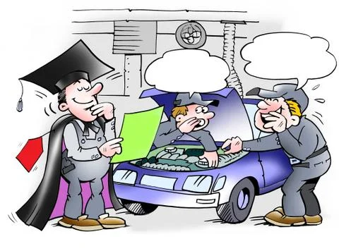 Highly trained mechanic Stock Illustration