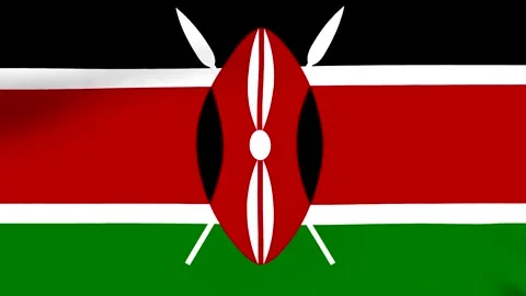 A highquality 3D render of the waving national flag of Kenya with tradition.. Stock Footage 346545730