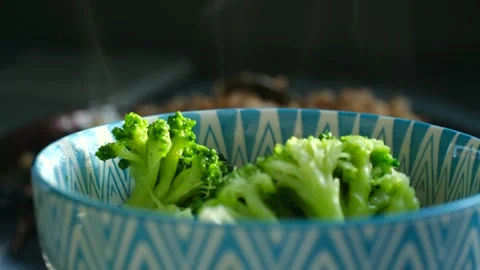 Highquality picture capturing steamed ingredients with artistic lighting effects Stock Footage 337546316