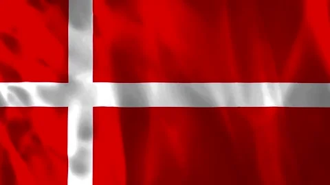 A highquality realistic flag of Denmark with wavy fabric texture waving in .. Video stock 343581638