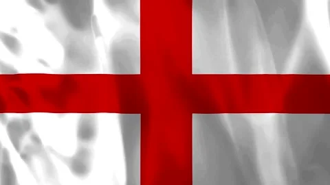 A highquality realistic waving flag of England featuring a red cross on a w.. Video stock 343581654