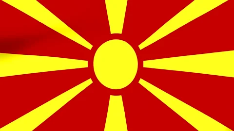 A highquality rendering of the national flag of North Macedonia featuring a.. 스톡 동영상 346545741