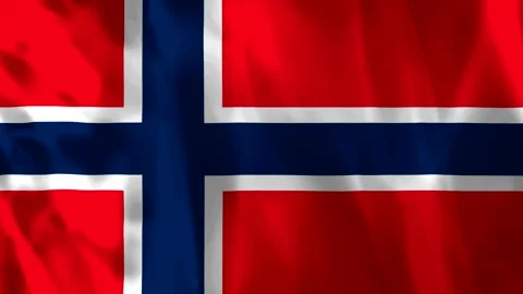A highquality textured fabric flag of Norway waving in the breeze Video stock 343581699