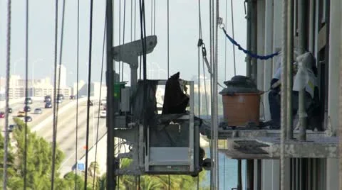 Highrise Construction in Miami Stock Footage 12618343