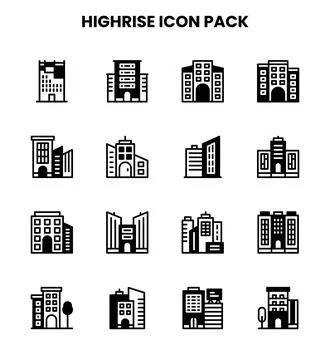 HighRise DuoTone Design Icons Pack Ilustração Stock