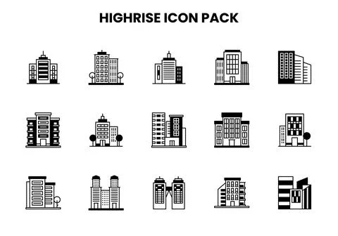 HighRise DuoTone Graphics Icons Pack Ilustração Stock