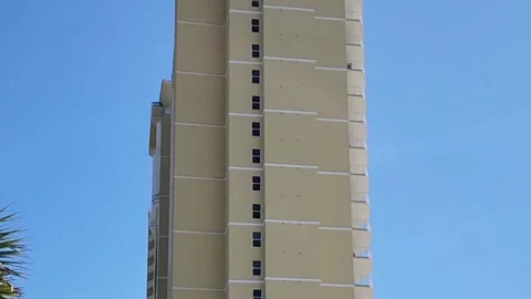 Highrise Hotel on Beach Stock Footage 224711596