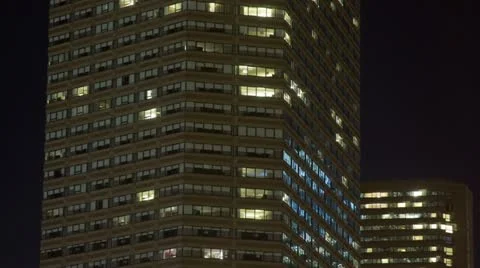Highrise office building lights Video stock 20528089