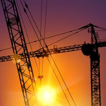 Highrise tower crane Stock Illustration