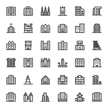 HighRise Vector Icon Arsenal with 36 256x256 Bold Line Detail Enhanced design Ilustração Stock