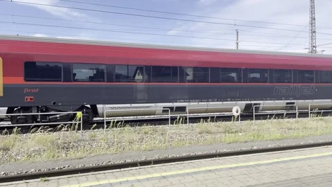 Highspeed train in the railway station Stock Footage 294507961