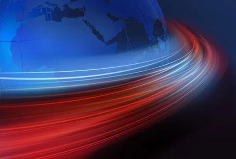 Highspeed wave lines around earth globe concept series 스톡 일러스트