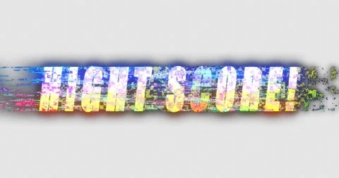 HIGHT SCORE text with Glitch effect Stock Footage 150100884