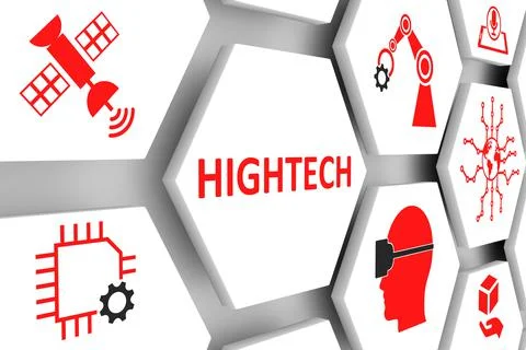 HIGHTECH concept cell background 3d illustration Stock Illustration