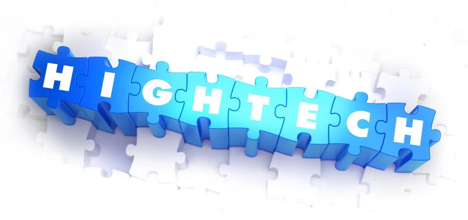 HighTech - Text on Blue Puzzles Stock Illustration