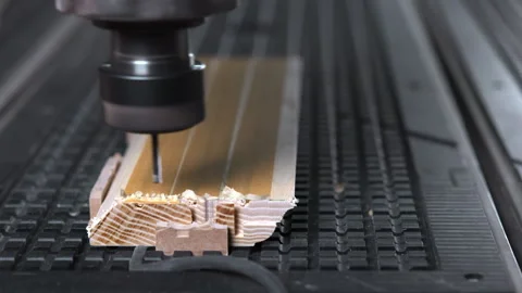 Highvolume Production Involves Automated Milling With Texture Support And Stock Footage 327036979