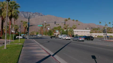 Highway 111 looking north toward Palm Springs. Stock Footage 219840912