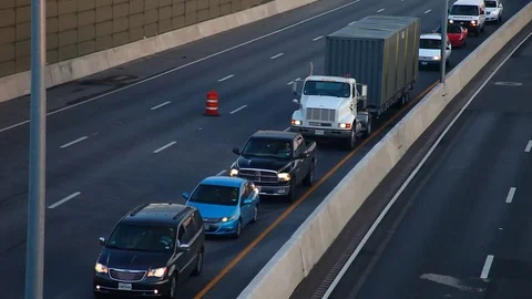 Highway 35 traffic near Gardenridge exit south bound. Stock Footage