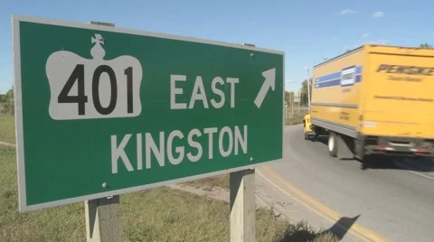 Highway 401 to Kingston Stock Footage 978288