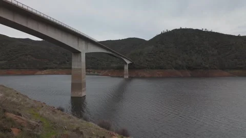 Highway 49 Bridge Over New Melones Lake Stock Footage 327248535