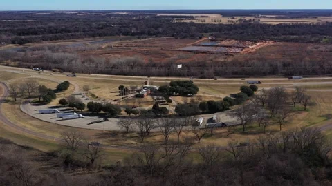 Highway 75 Rest Area and the Red River Denison Texas USA Stock-Footage 335664901