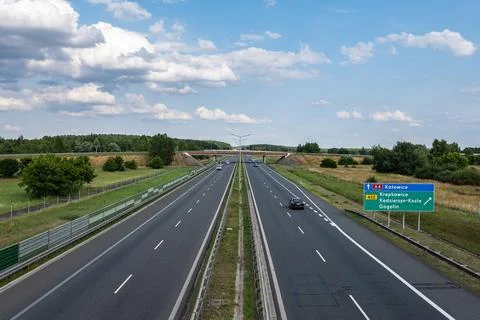 Highway A4 next to Gogolin junction in western Poland Foto stock