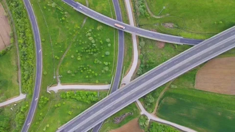 Highway Aerial Drone 4K Video Stock Footage