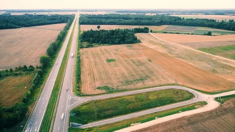 Highway Aerial Hyperlapse Stock Footage 94000828