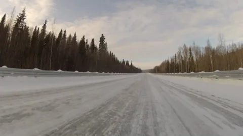 Highway Alaska Snow Stock Footage 38796920