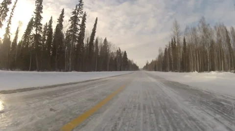 Highway Alaska Snow Stock Footage 38796952
