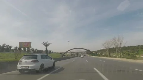 A highway in Algiers located between a green area Video stock 149056364