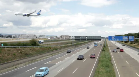 Highway and airplane Видео 27426728