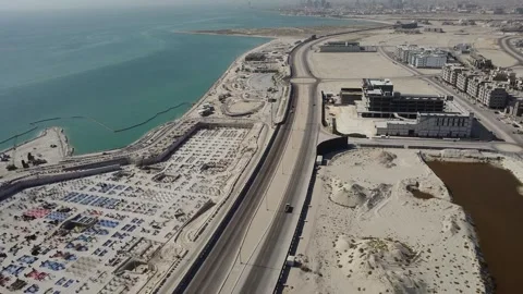 Highway and Industrial Development Along Al Khobar Coast Stock Footage 333902042
