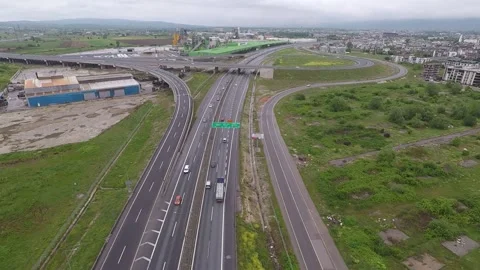 Highway and intersection, aerial Video stock 195179979