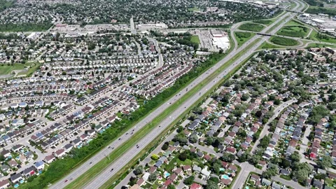 Highway and suburbs Stock Footage 280207325