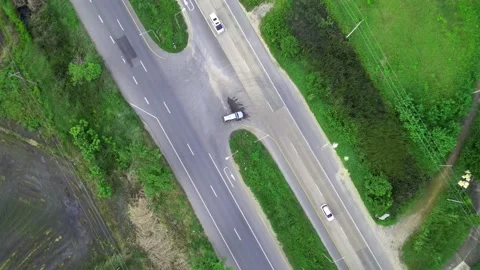 Highway and a U-turn on the way Stock Footage 209161237